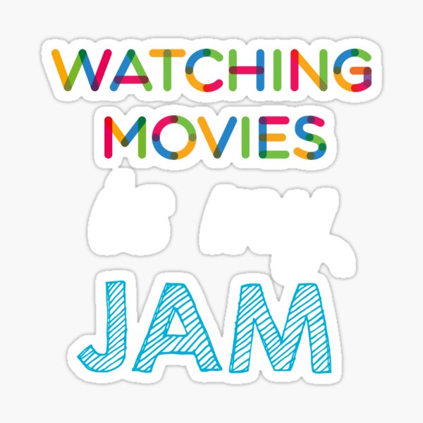 Watching Movies es mi Jam. Divertido Watching Movies Dise�o Pegatina