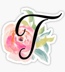 Floral Monogram T Sticker