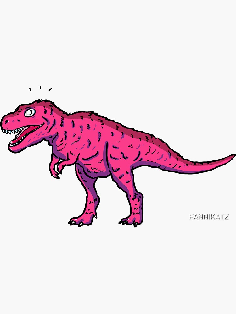 "Fluffy T Rex" Sticker for Sale by FANNIKATZ | Redbubble