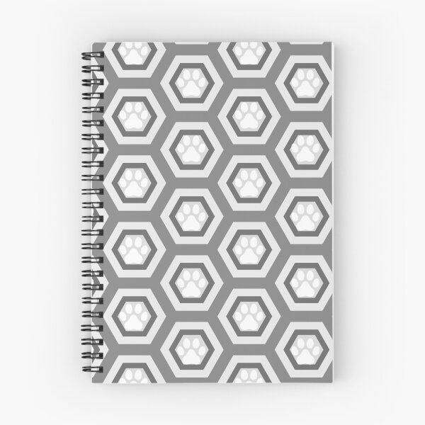 Item preview, Grey Black White Hexagon Dog Paw  Print Pattern designed and sold by dogcuddleralert.