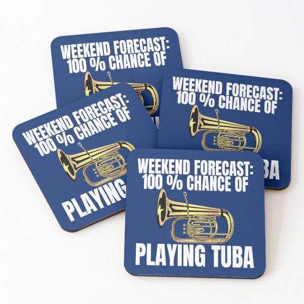 Item preview, Weekend Forecast 100% Chance Of Playing Tuba Player T Shirt Merch  designed and sold by PRINTS2HOT.
