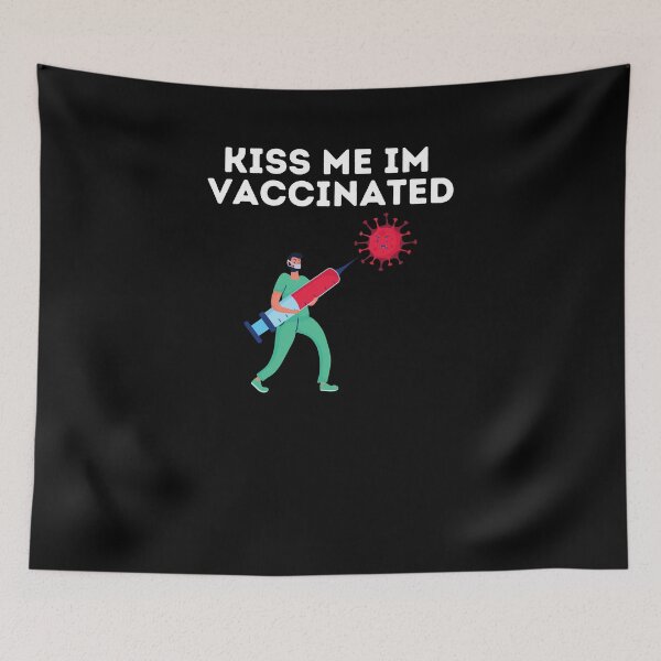 Item preview, kiss me im vaccinated with funny logo designed and sold by DevDn.