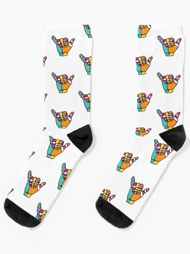 Jiu Jitsu Shaka Hand Pop Art Socks for Sale by Polishthestone