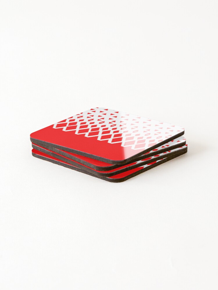 Thumbnail 4 of 5, Coasters (Set of 4), Red Diamond Pattern designed and sold by ForgeCreativity.
