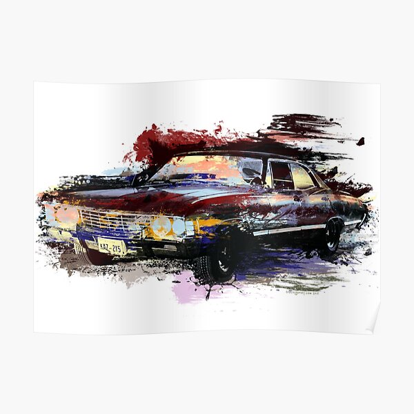 Baby Supernatural 67 Impala Watercolor Poster