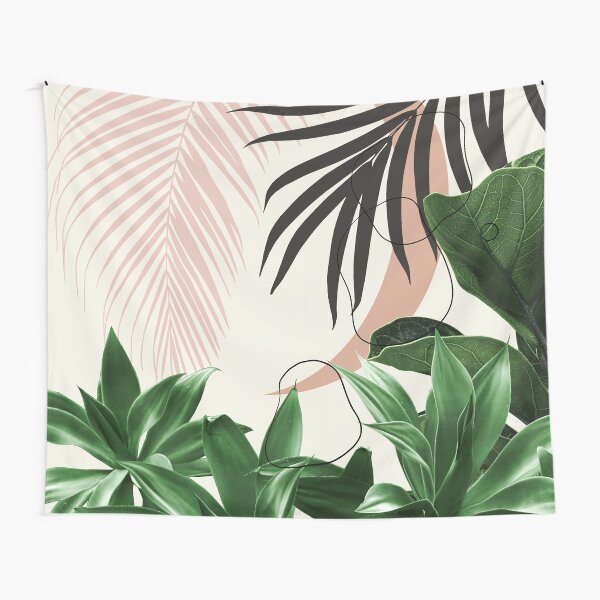 Minimal Moon Agave Palm Finesse #3 #tropical #decor #art Tapestry