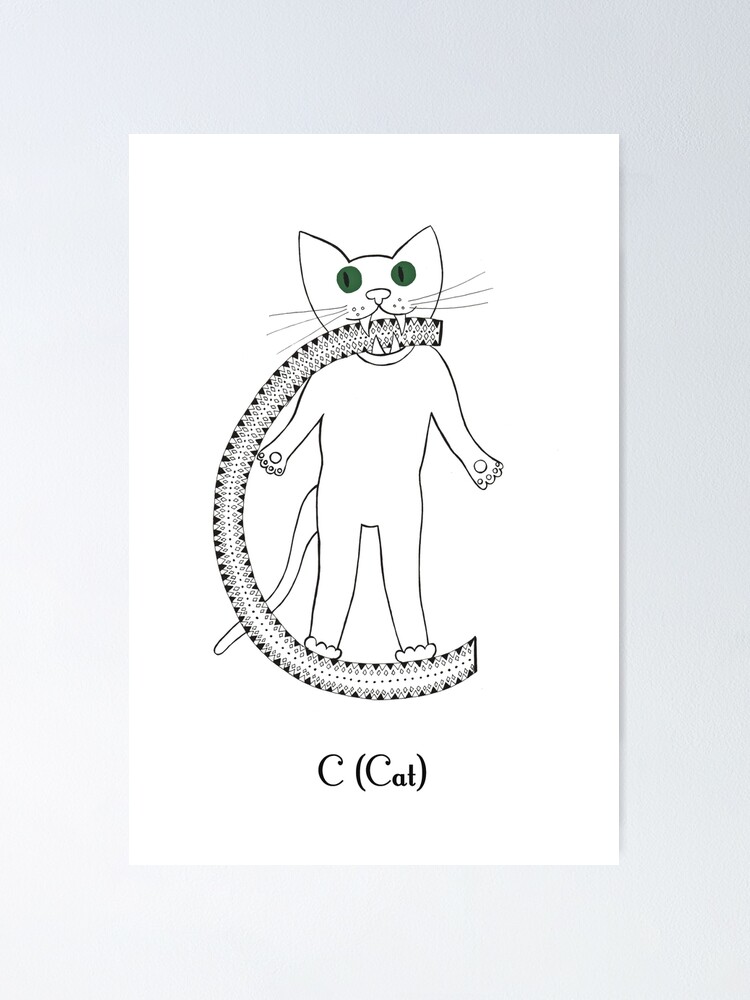 Letters and numbers - c for cat lowercase letter