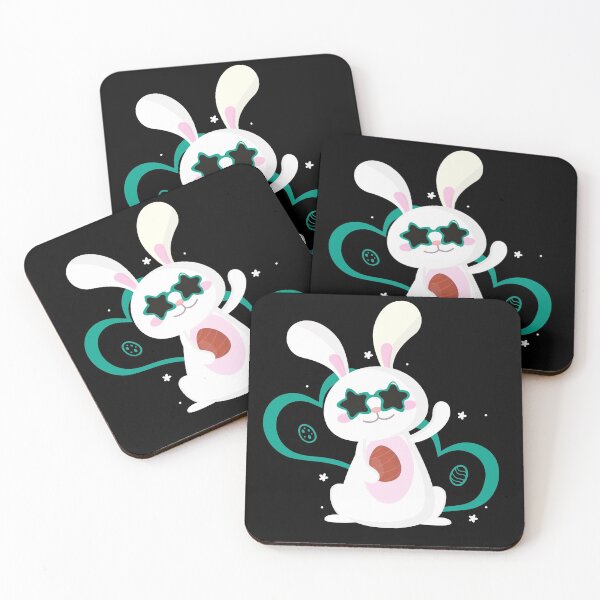 Item preview, Bunny with glasses and green heart designed and sold by Mariokao.