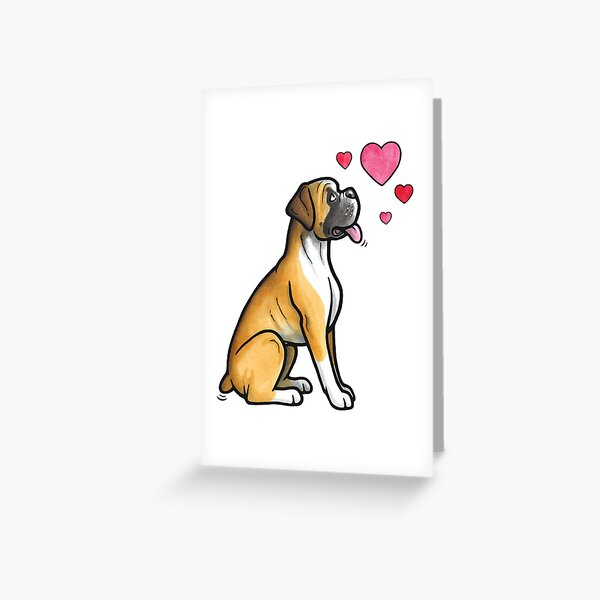 Carte De Vœux Joyeux Anniversaire A La Maison Avec Des Chiens Boxer Par Drcliff Redbubble