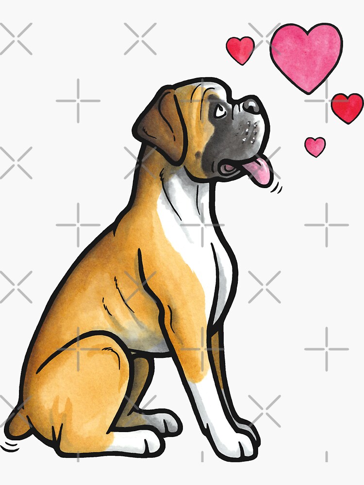 Boxer Dog 'Love You Dad' Black Rim Glass Coaster Animal Breed Gift DAD-6GC 