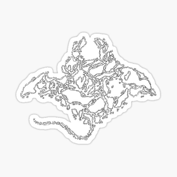 Manta ray, But Islands (Line Edition) Sticker