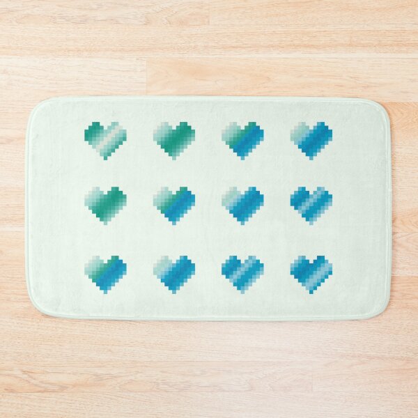 Item preview, 16 blue green pixel hearts designed and sold by greatnorris.