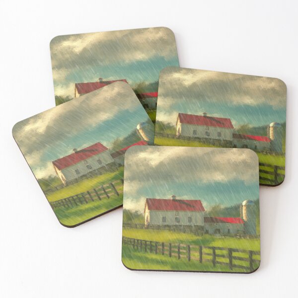 Item preview, Red Roof Barn In Spring Rain designed and sold by Lois  Bryan.