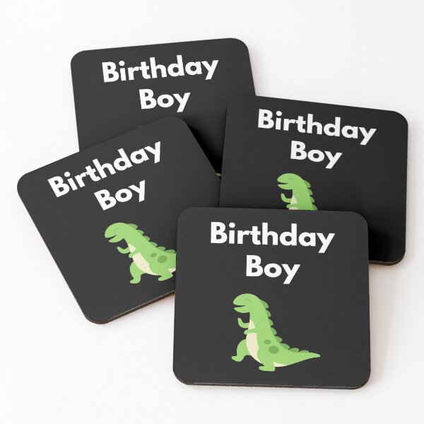 Item preview, Birthday Boy Cute Green Dinosaur, white text designed and sold by JRice66.