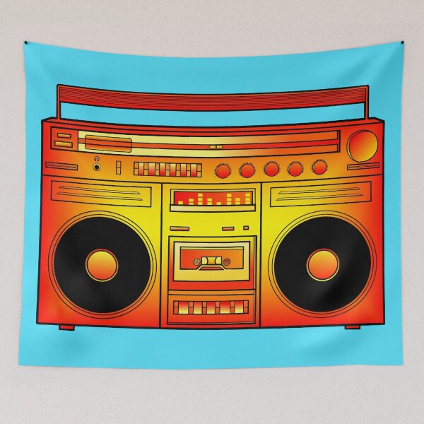 Item preview, Warm Red Orange Gold Fire Boombox  designed and sold by Deborah Camp.