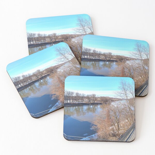 Item preview, River under a partly cloudy blue sky with trees on both banks designed and sold by Mothe3rd.