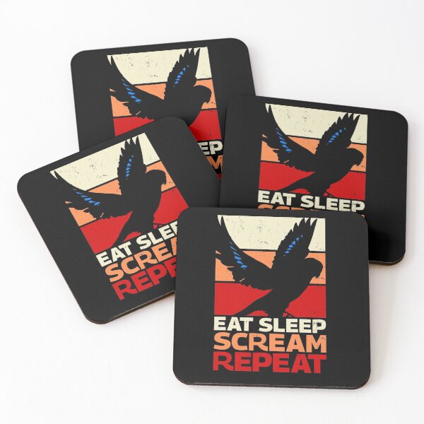 Item preview, Eat Sleep Scream Repeat Budgie Parrot Bird Meme designed and sold by Alienphysique.