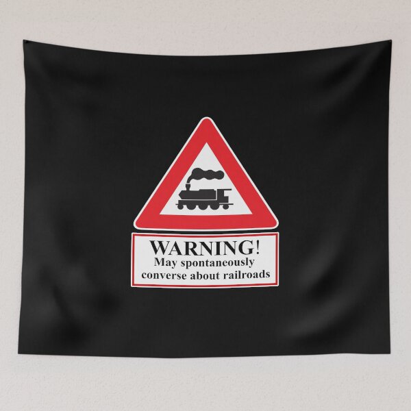Item preview, Warning! May Spontaneously Converse About Railroads designed and sold by ittybittyowl.
