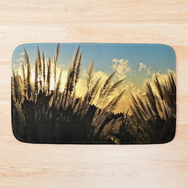 Item preview, Flowering Pampas Grass Plumes Sunset Cloudy Sky designed and sold by Anna Lemos.