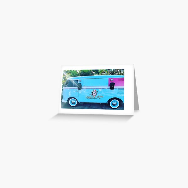 Pink & Blue Ice Cream Truck Greeting Card