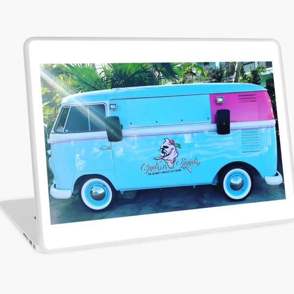 Pink & Blue Ice Cream Truck Laptop Skin
