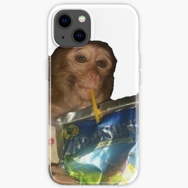 Monkey sipping caprisun meme iPhone Soft Case
