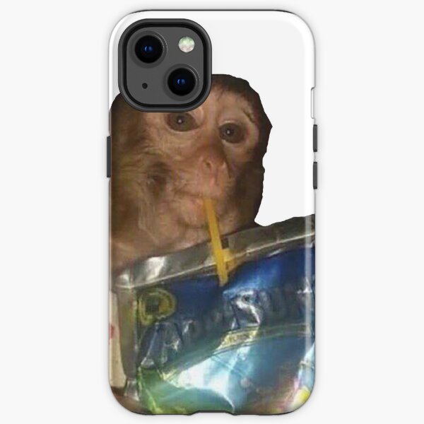 Monkey sipping caprisun meme iPhone Tough Case