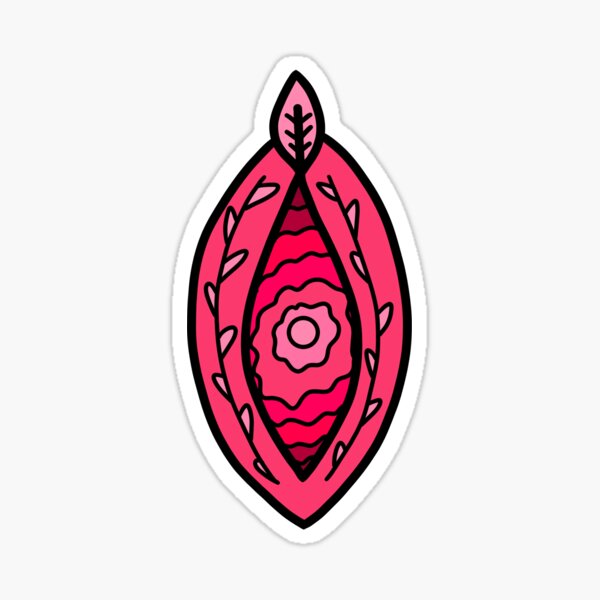 Pink Flower Vulva Sticker