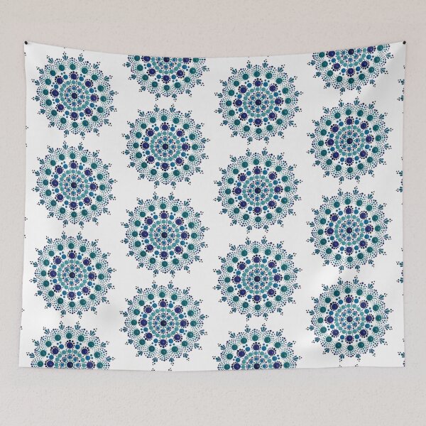 Item preview, Big Blue Bubble Dot Mandala designed and sold by DotLovingSue.