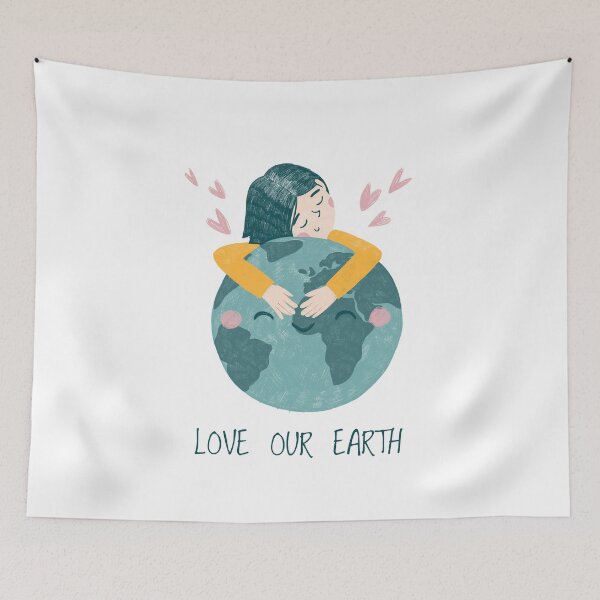 Item preview, Cute girl hugs the Earth planet designed and sold by annetc-designs.