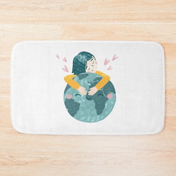 Item preview, Cute girl hugs the Earth planet designed and sold by annetc-designs.