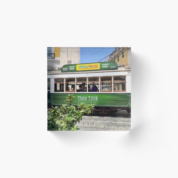 Green Tram Of Portugal Acrylic Block