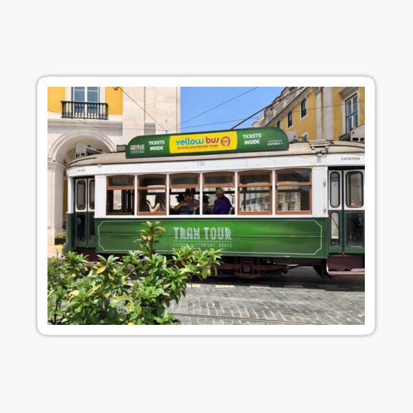 Green Tram Of Portugal Sticker