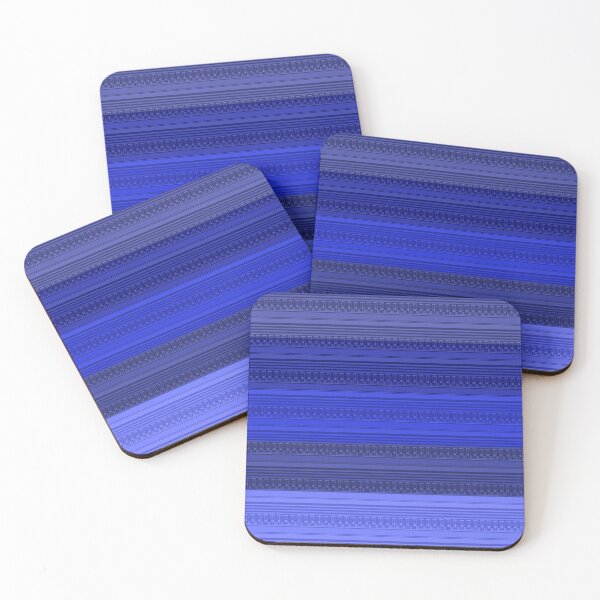 Item preview, Ethnic style striped blue geometric ornament designed and sold by fuzzyfox.