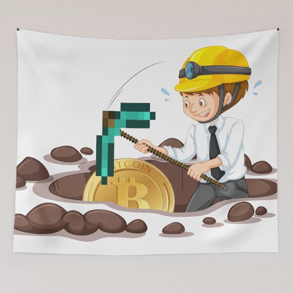 Item preview, Mining Bitcoin Cryptocurrency  designed and sold by WearWolfDesigns.