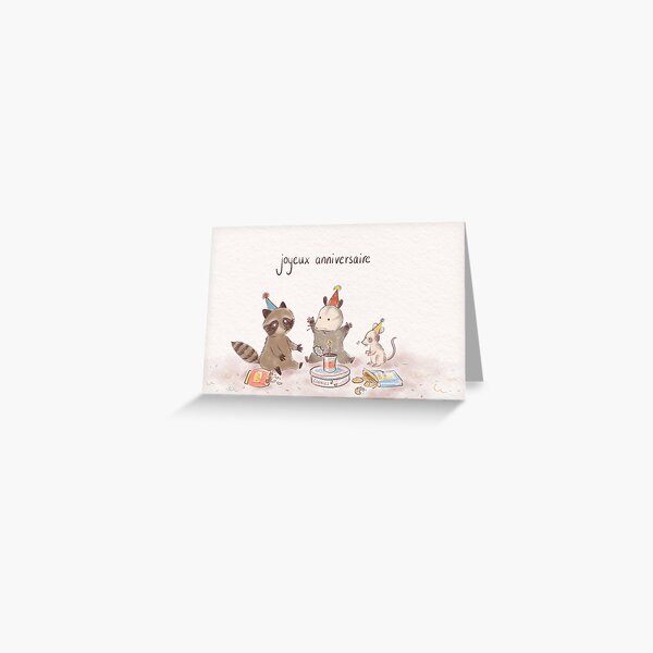Joyeux Anniversaire Greeting Cards Redbubble