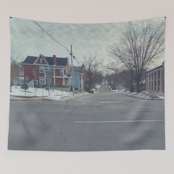 Item preview, Cloudy Sky Over South Street In Downtown Lafayette, Indiana USA designed and sold by Mothe3rd.