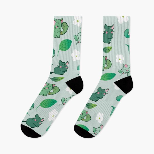 Item preview, Chinchilla- Cute Green and White Cartoon Animal Pattern designed and sold by TheRainbowRoom.