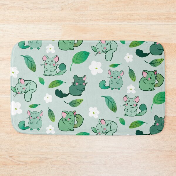 Item preview, Chinchilla- Cute Green and White Cartoon Animal Pattern designed and sold by TheRainbowRoom.