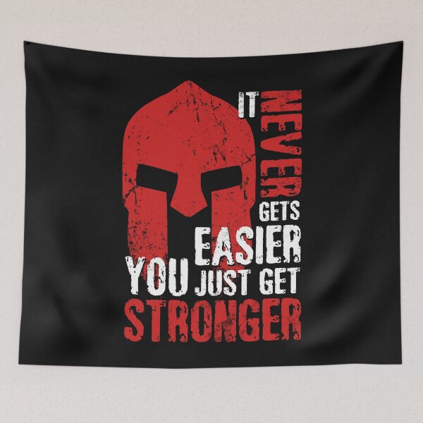 Item preview, Spartan Warrior It Never Gets Easier You Just Get Stronger Great Gift For Spartan designed and sold by teest2209.