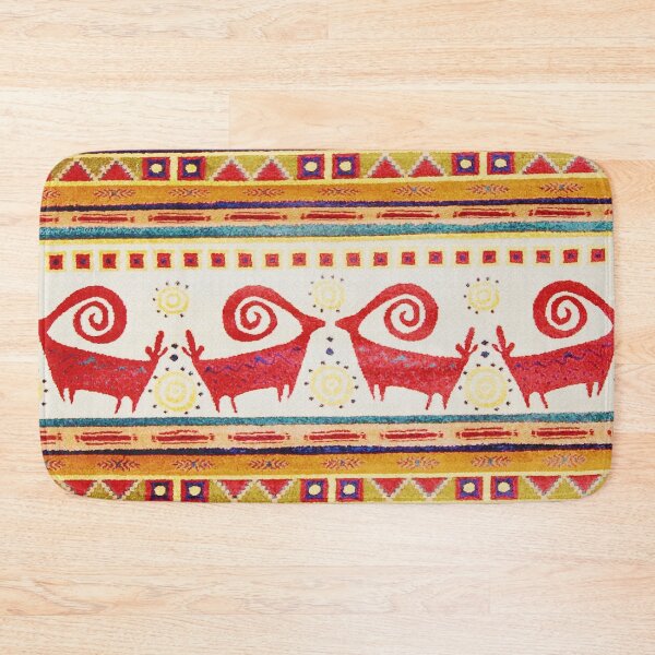 Item preview, Antique Persian Rug Print With Abstract Quadrupeds designed and sold by Vicky Brago-Mitchell®.