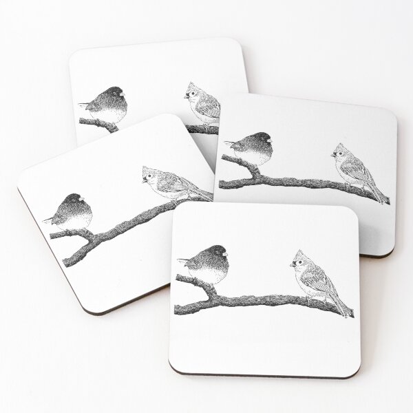 Item preview, Dark Eyed Junco and Tufted Titmouse designed and sold by obirdleyart.