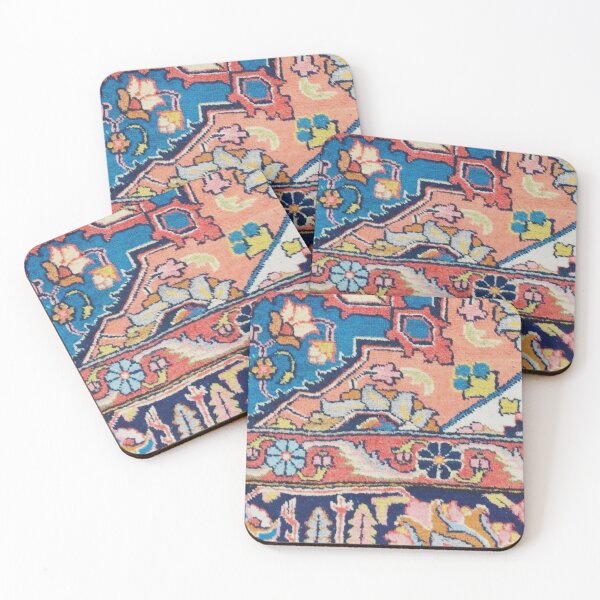 Item preview, Antique Persian Rug Print With Pink & Blue Flowers designed and sold by Vicky Brago-Mitchell®.