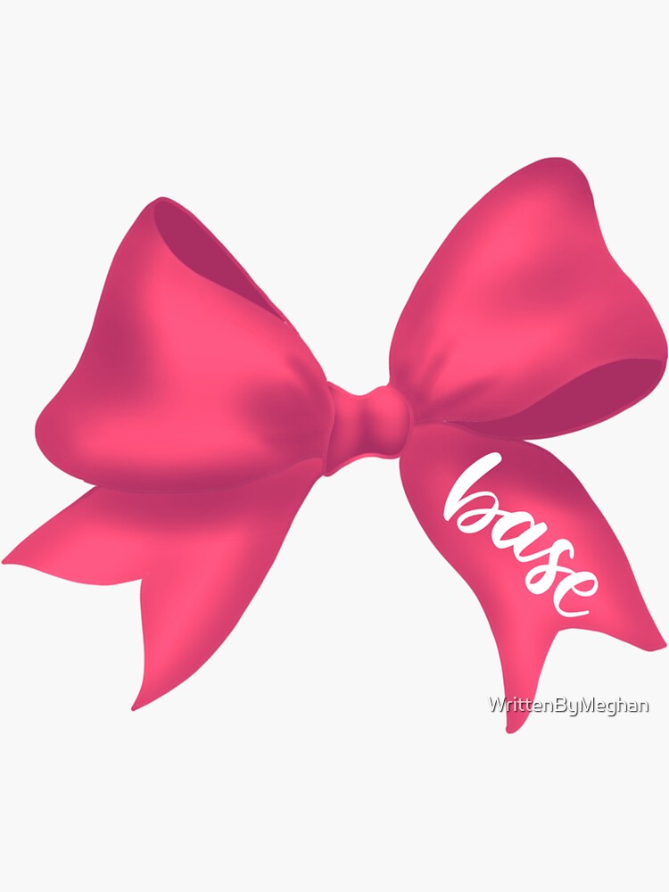 Pink Base Bow Sticker for Sale by WrittenByMeghan