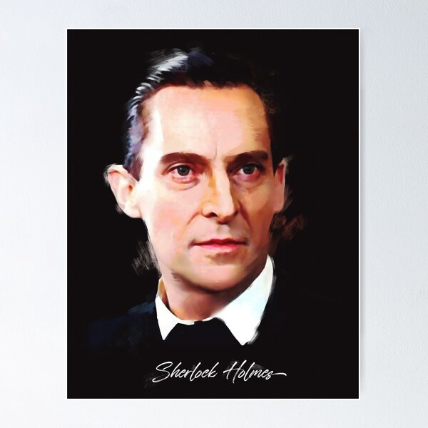 Item preview, Sherlock Holmes Jeremy Brett - Painterly Oil Portrait designed and sold by imageren.