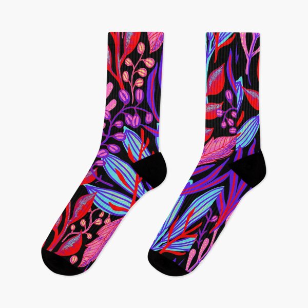 Item preview, Colorful tropical leaves and plants on dark designed and sold by Giree07.