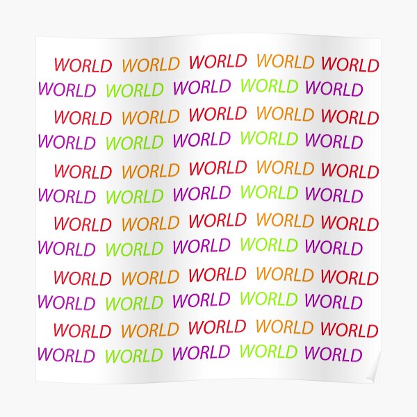 Multicolored World pattern white background Poster