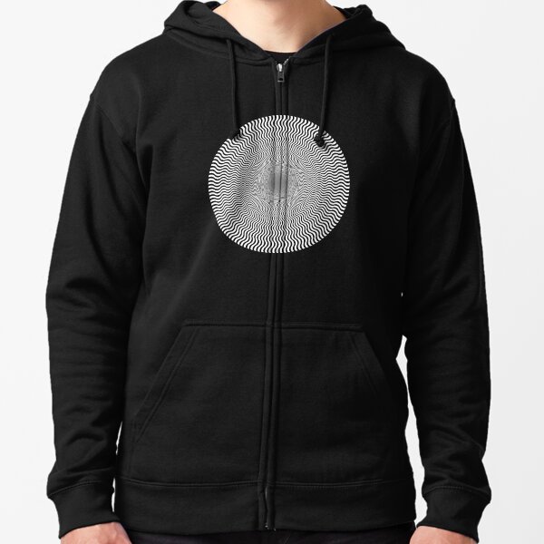 Sun Op Art Zipped Hoodie