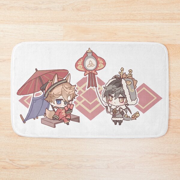 Item preview, Chibi Childe and Zhongli Genshin Impact Lantern Festival  designed and sold by Genkigecko.
