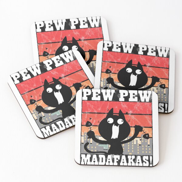 Item preview, Vintage PewPewPew Mada-fakas T-Shirt Crazy Pew Cat V-Neck T-Shirt  designed and sold by DDIN Design.